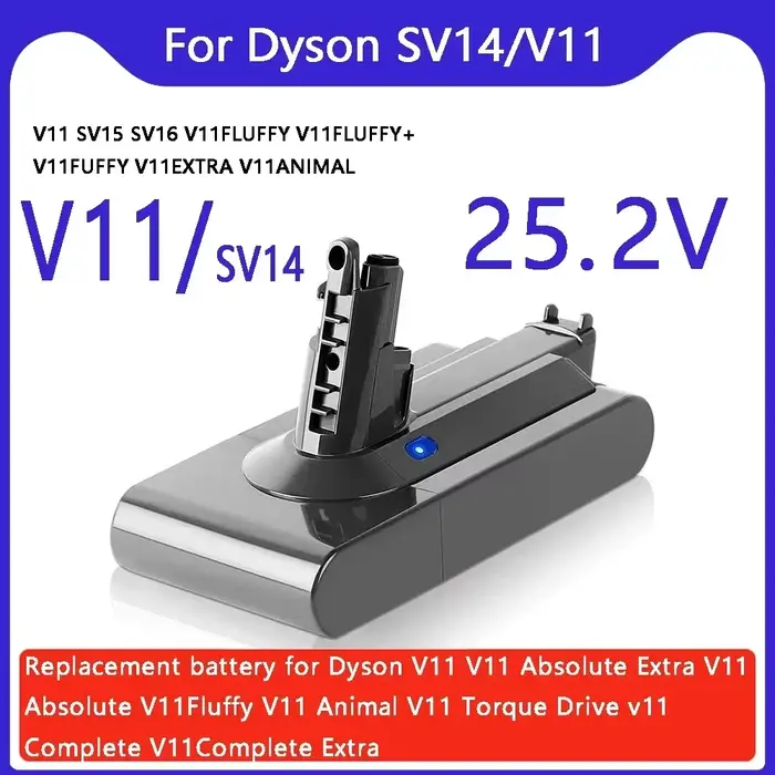 25.2V 12800mAh V11/SV14 batterie Lithium Li-ion aspirateur