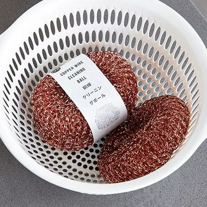 Lot de 2 brosses à vaisselle en fil de cuivre