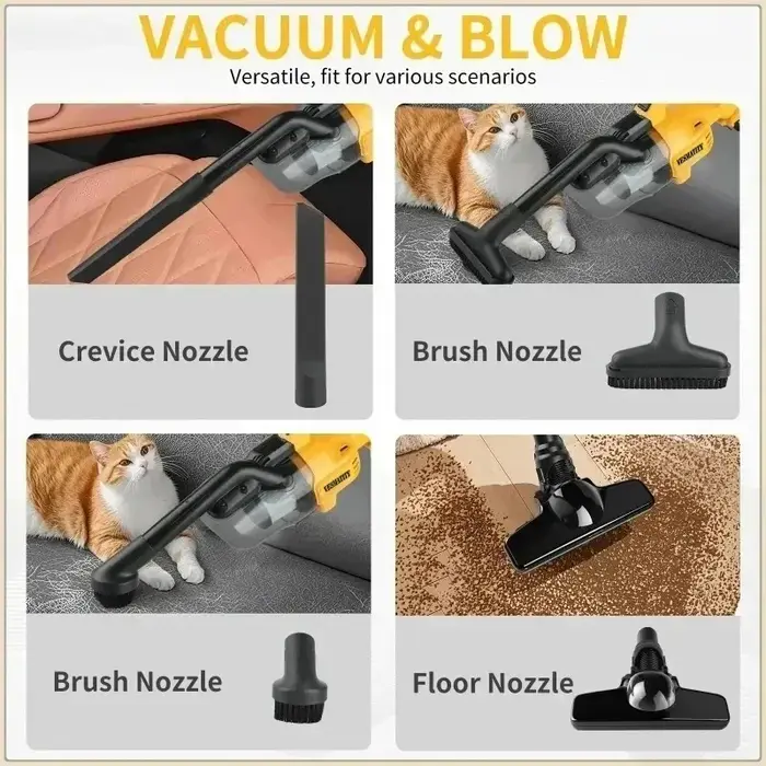 Aspirateur DCV501 adapté aux coins difficiles d'accès, aux maisons, aux tapis et aux autres lieux nécessitant un nettoyage, compatible avec la batterie Dewalt