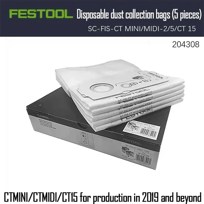 Sac d'aspirateur 5 pièces FESTOOL aspirateur accessoire d'origine CTL MIDI MINI CT 15