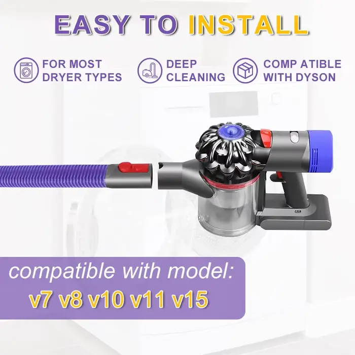 Tuyau d'accessoires pour aspirateur anti-peluches pour évent de sèche-linge