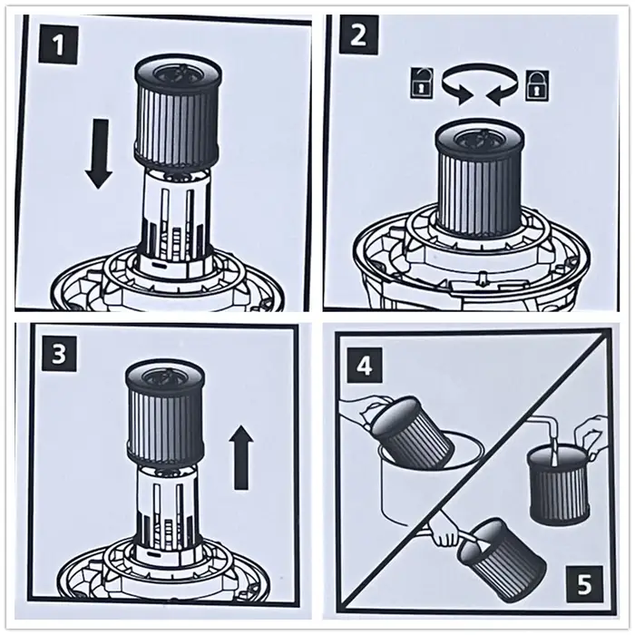 Filtre à cartouche compatible avec l'aspirateur Parkside PWD série 12 A1 20 A1 25 A1 30 A1