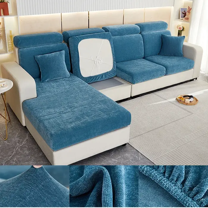 Housse de coussin de canapé en velours