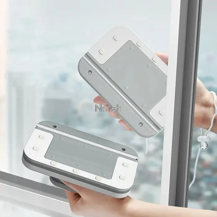 Nettoyeur de vitres magnétique Double face-grattoir à verre