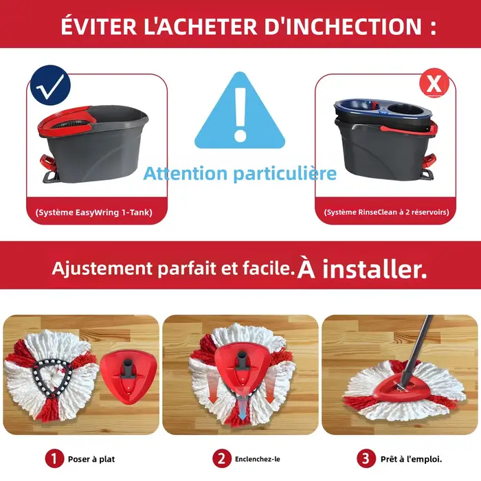 Vadrouille en microfibre pour Vileda Turbo 2 en 1