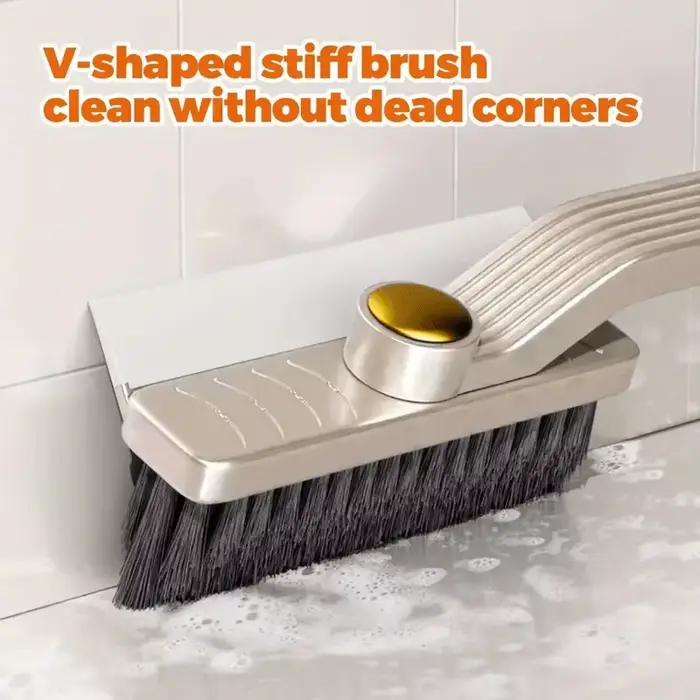 Brosse de nettoyage de carrelage polyvalente 3 en 1 360 ° Épurateur rotatif à poils durs pour sols