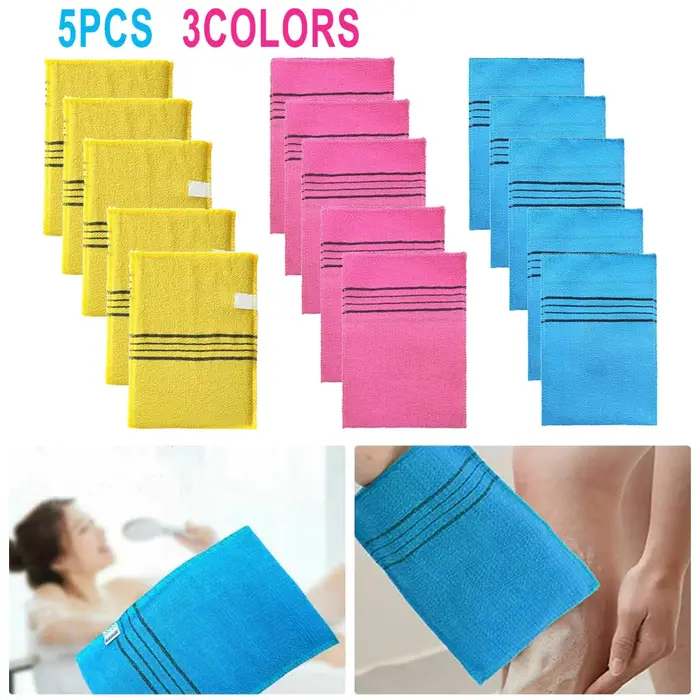 5 pièces/ensemble coussin de bain exfoliant serviettes ensemble coréen italie asiatique exfoliant ba
