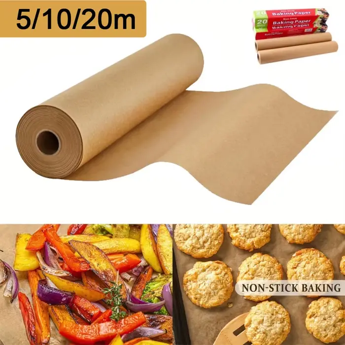 Feuilles de cuisson en papier parchemin 5/8/10/20m, doublures de cuisson antiadhésives prédécoupées 