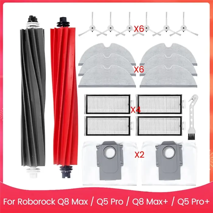 Ensemble d'accessoires pour Roborock Q8 Max / Q5 Pro / Q8 Max + / Q5 Pro + pièces de rechange pour aspirateur Robot