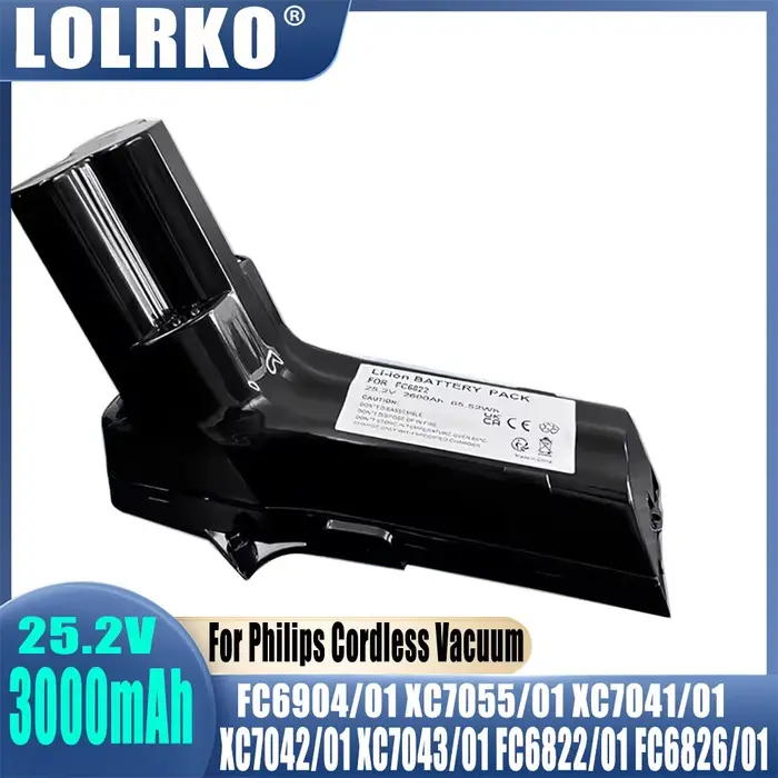 Batterie d'aspirateur 25.2V 5000mAh pour Philips SpeedPro Max,XC8147,XC8147/01,XC8045/01,XC7043/01,XC7042/01,FC6823/01 + outil