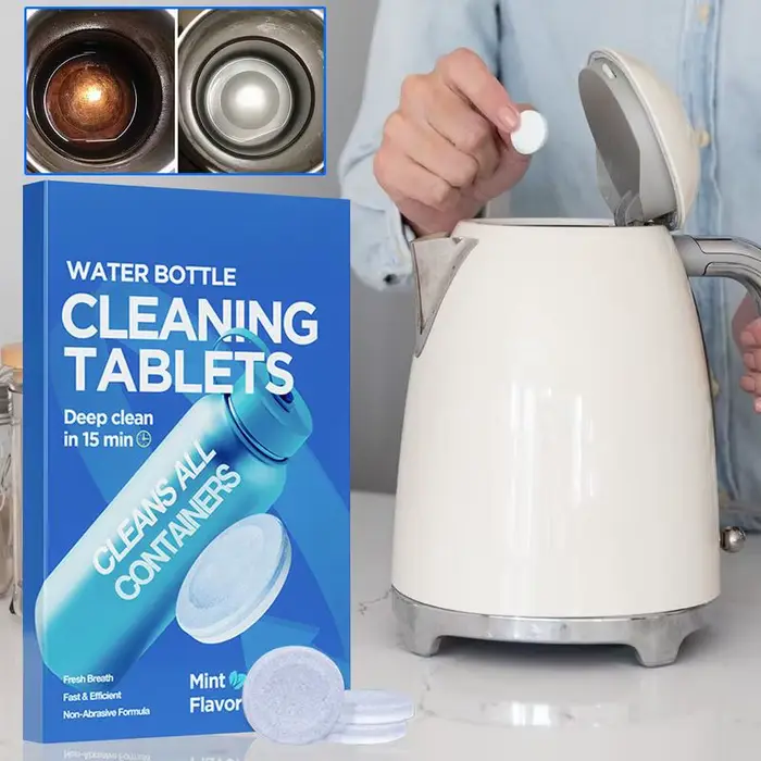 Bouteille d'eau effervescente pour détartrage et nettoyage de cuisine