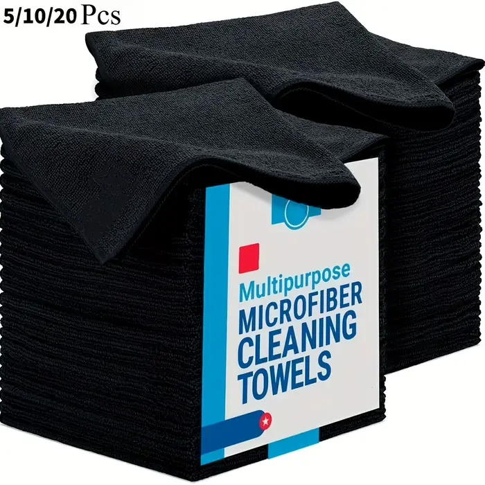 5/10/20/50/100 pièces lingettes de voiture noires Super douces ensemble de chiffons à récurer tissu 