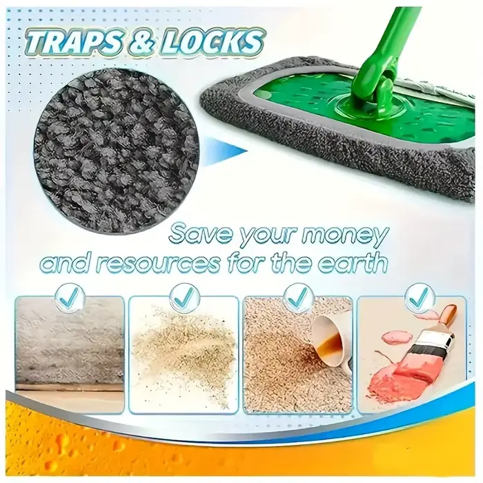 Paquet de 4 tampons de vadrouille en fibres – réutilisables