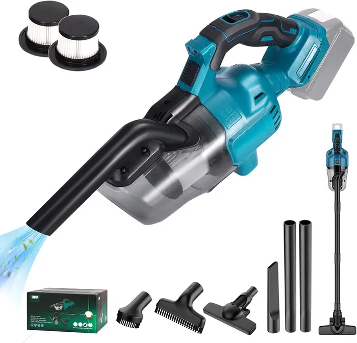 Aspirateur de voiture sans fil portable avec 6 embouts, 2 filtres HEPA, aspirateur multifonctionnel