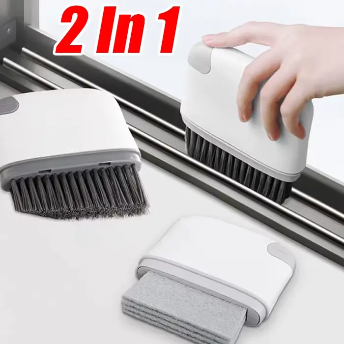 Brosse de nettoyage de Rail de fenêtre 2 en 1