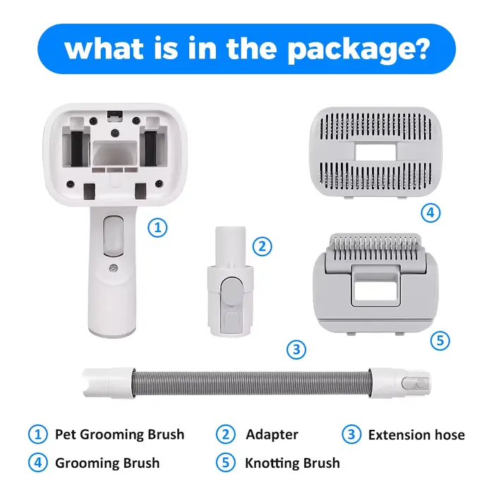 Brosse à cheveux pour chien, fixation sous vide pour Dyson V6 V7 V8 V10 V11 V12 V15, tuyau étendu, outil de toilettage pour animaux de compagnie moyens/grands