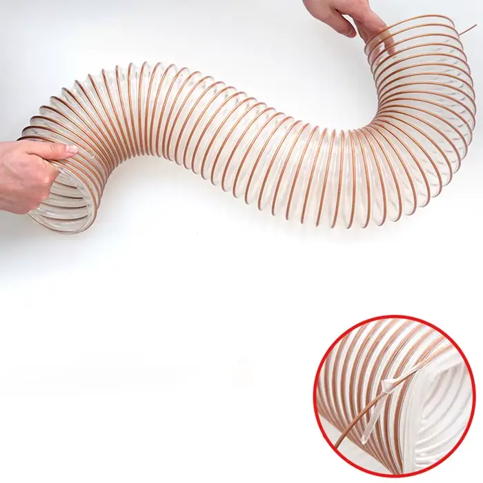 Tuyau d'aspiration de poussière en PU transparent de 1 mètre