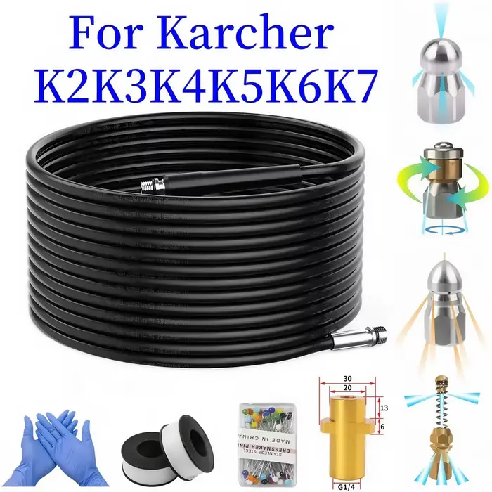 Machine à livres haute pression pour Karcher K2 ~ K7, 5-35m, kit de nettoyage de tuyaux et de canali