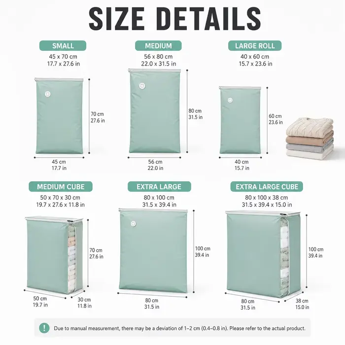 Sacs de rangement sous vide extra grands