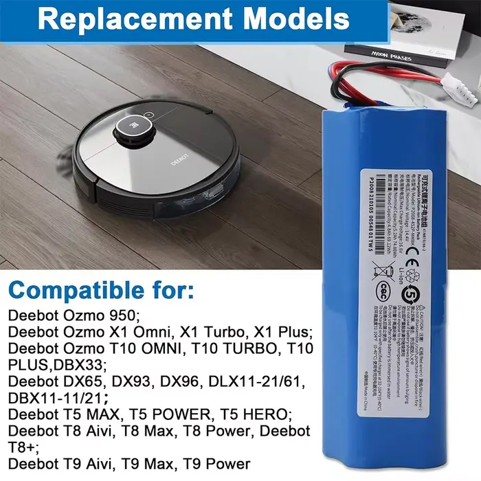 Batterie haute capacité 14.4V pour aspirateur Robot Ecovacs Deebot Ozmo 950