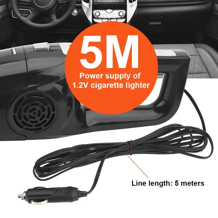 Aspirateur à double usage humide et sec 12V 120W, aspirateur portatif puissant, mini aspirateur pour voiture, forte aspiration