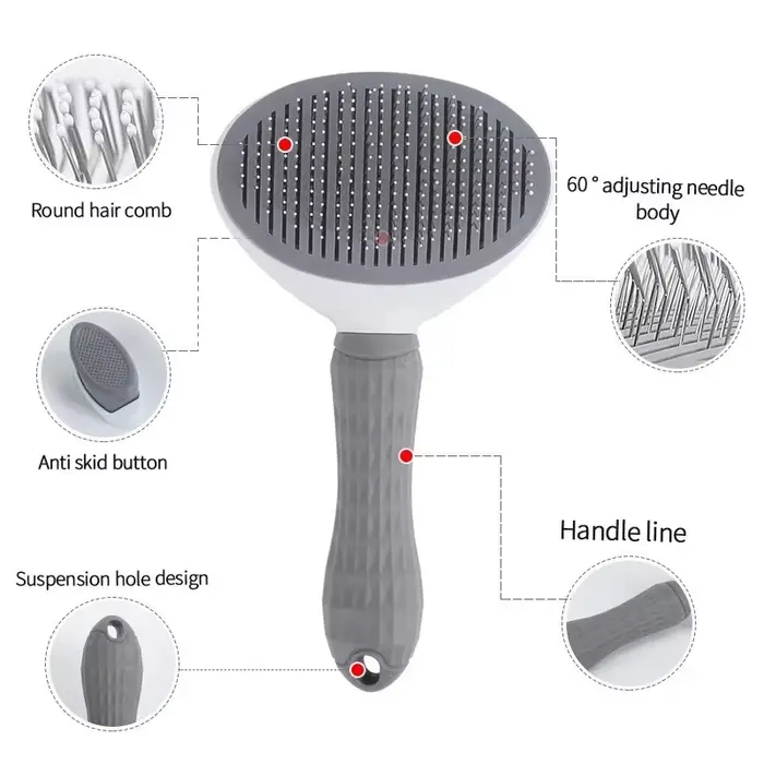 Brosse autonettoyante pour animaux de compagnie, peigne pour chiens et chats, accessoire de toilettage pour chiots et chatons