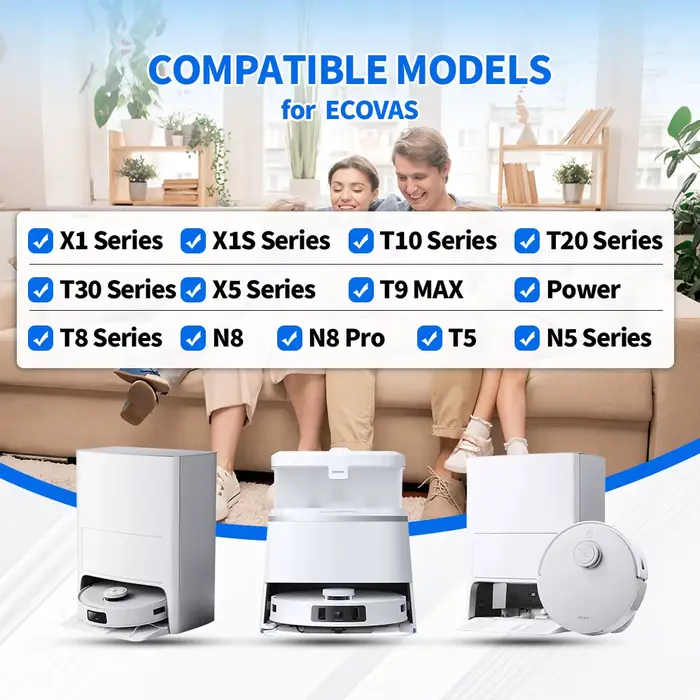 Kit d'accessoires pour aspirateur robot Ecovacs Deebot X1 T10 T8 T9 Max T5 N5 N8 N8 Pro T20 PRO : Volet d'aspiration sous vide et porte de compartiment à poussière