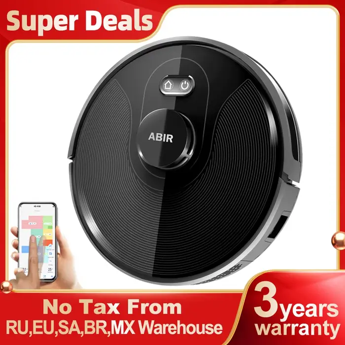 (code promo:GCC800)ABIR Aspirateur Robot X8 pour Maison Connectée, Appareil Ménager Intelligent avec