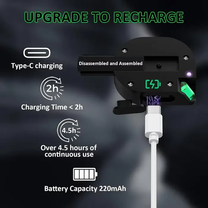Lumière d'affichage de poussière d'aspirateur Rechargeable, fixation d'aspirateur à lumière verte, a