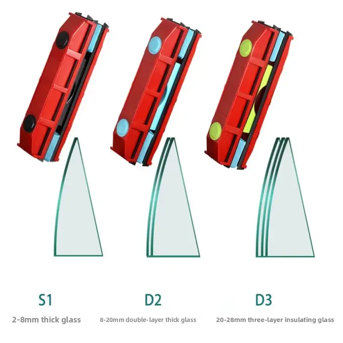 Nettoyeur de vitres magnétique pour appartements en hauteur, essuie-glace double face, outil de nettoyage sûr et efficace pour les grandes fenêtres