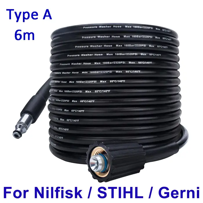 Tuyau d'Eau Haute Pression pour Lavage de Voiture, Accessoire pour Nilfisk STIHL Gerni HUSQVARNA, 6-10m