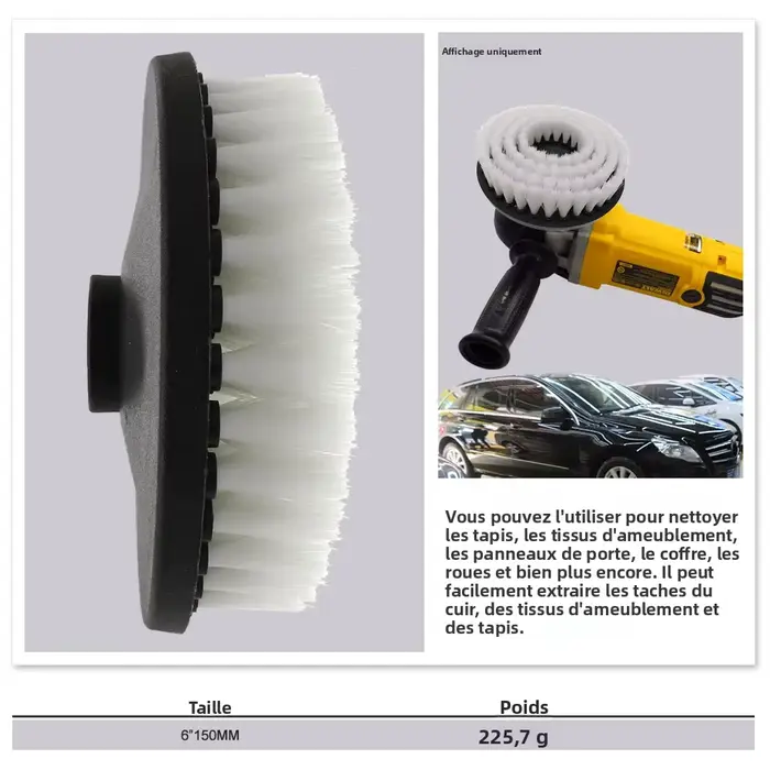 Brosse de nettoyage électrique creuse de 6 pouces