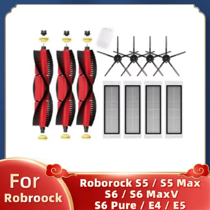 Filtre de vadrouille à brosse latérale principale pour aspirateur Robot Roborock E3 E4 E5 S4 S4 Max S5 Max pour Xiaomi Mijia 1S SDJQR01RR SDJQR02RR