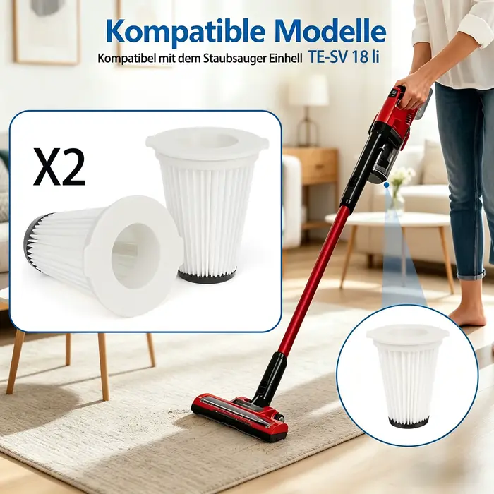 2 filtres pour aspirateur Einhell TE-SV 18 Li