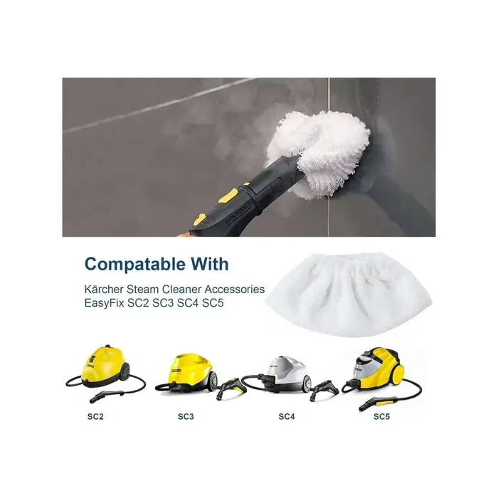 Housses en tissu microfibre compatibles avec la buse à main pour nettoyeur vapeur Karcher EasyFix SC1 SC2 SC3 SC4 SC5