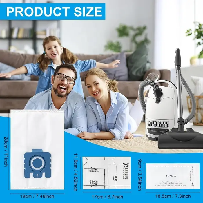 Ensemble de sacs à poussière et de filtres Miele Classic C1 C2 C3 S2 S5 S8, kit de remplacement pour une filtration efficace de la poussière, pour aspirateur domestique.