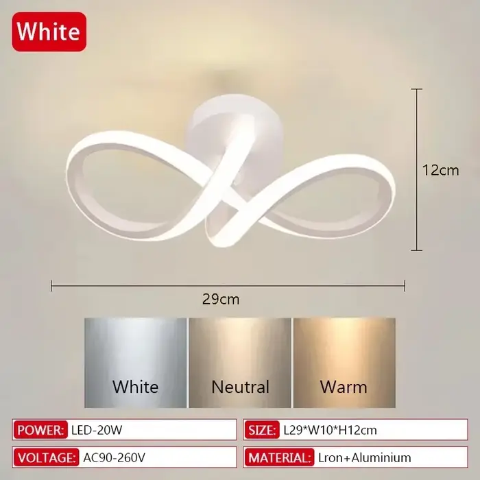 Plafonniers LED modernes pour couloir, lustre trois couleurs, lampes minimalistes pour chambre à cou