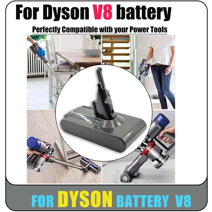 Batterie rechargeable Li-ion pour aspirateur Dyson V8 SV10 16800mAh/28000mAh 21.6V Absolute Animal
