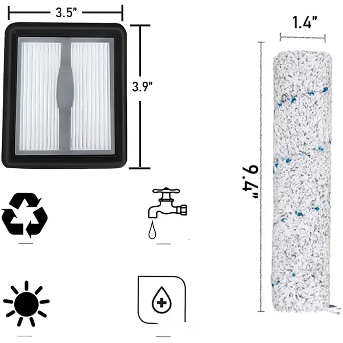 Filtre à rouleau pour brosse principale de remplacement