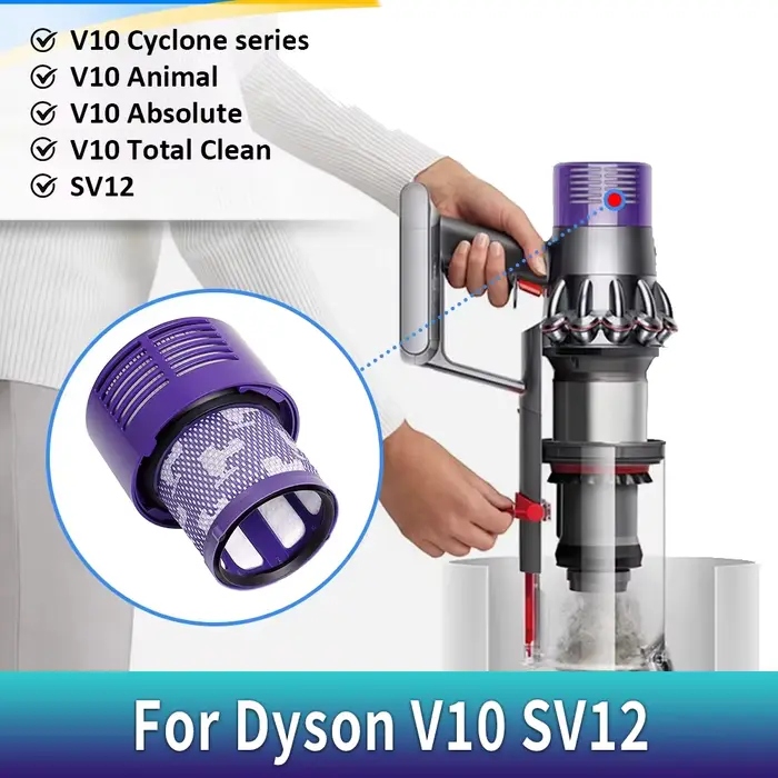 Filtre HEPA pour aspirateur sans fil Dyson V10 US/SV12 Cyclone Animal Absolute Total Clean