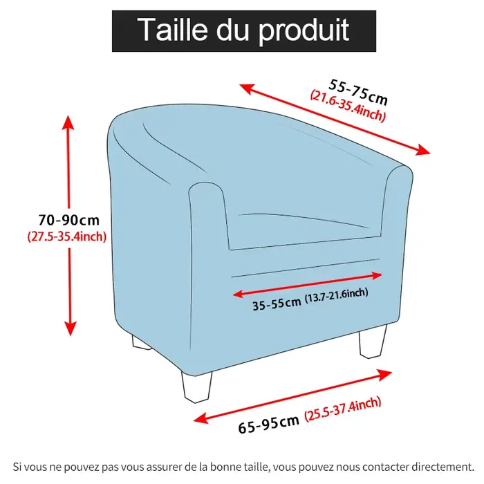 Housse de fauteuil club en velours