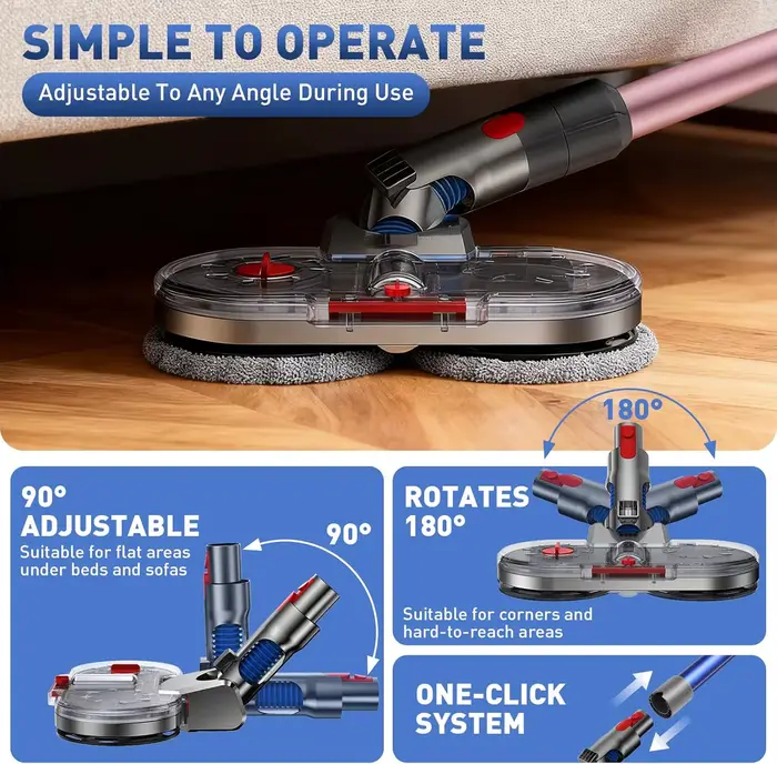 Tête de balai électrique avec réservoir d'eau pour aspirateur Dyson V7 V8 V10 V11