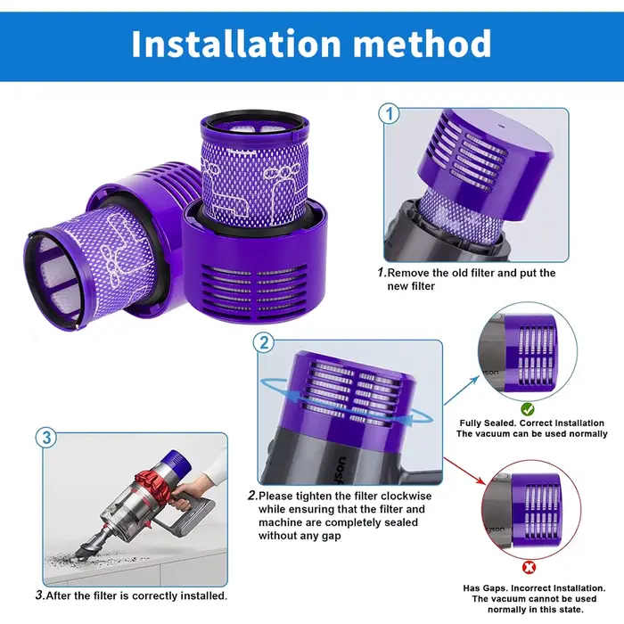 Filtre HEPA pour aspirateur sans fil Dyson V10 SV12