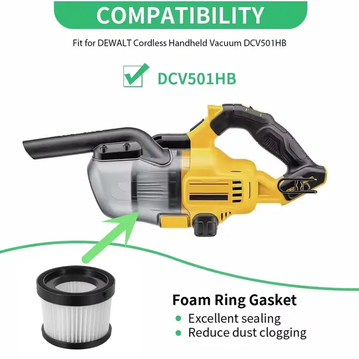 2/4 pièces filtres d'origine pour aspirateur à main sans fil DEWALT DCV501HB