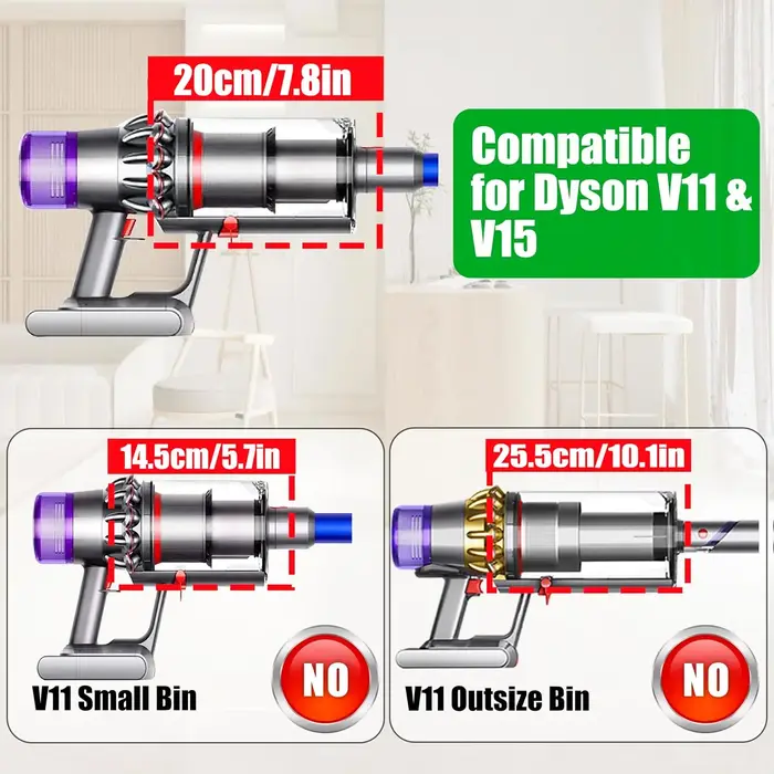 Conteneur à poussière amélioré pour aspirateurs Dyson V11 V15 SV14 SV15 SV22