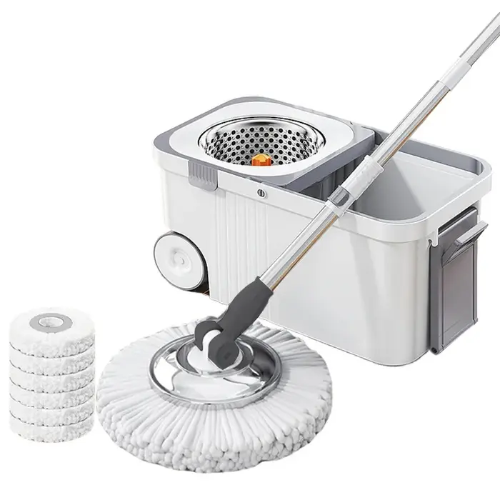 Ensemble de serpillères rotatives avec 6 recharges de têtes de rechange
