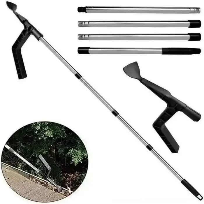 Brosse de nettoyage de gouttière télescopique extensible