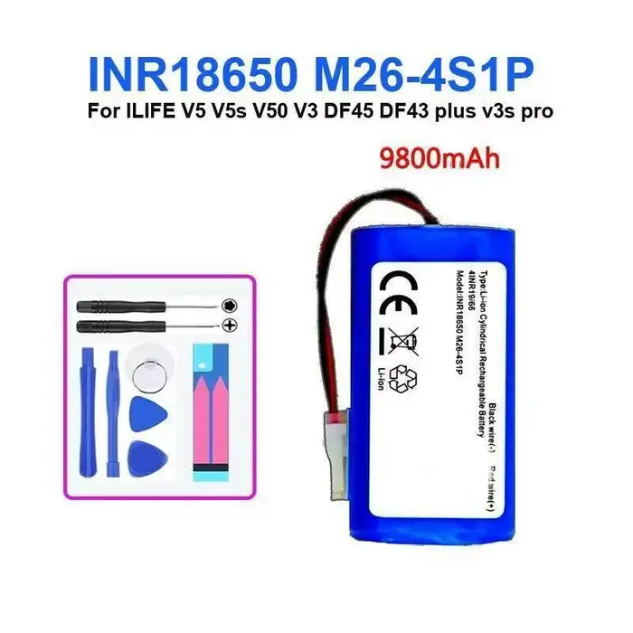 Batterie pour Robot de nettoyage INR18650 M26-4S1P 9800Mah pour aspirateur Ilife V5 V5s V50 V3 DF45 DF43 Plus V3s Pro