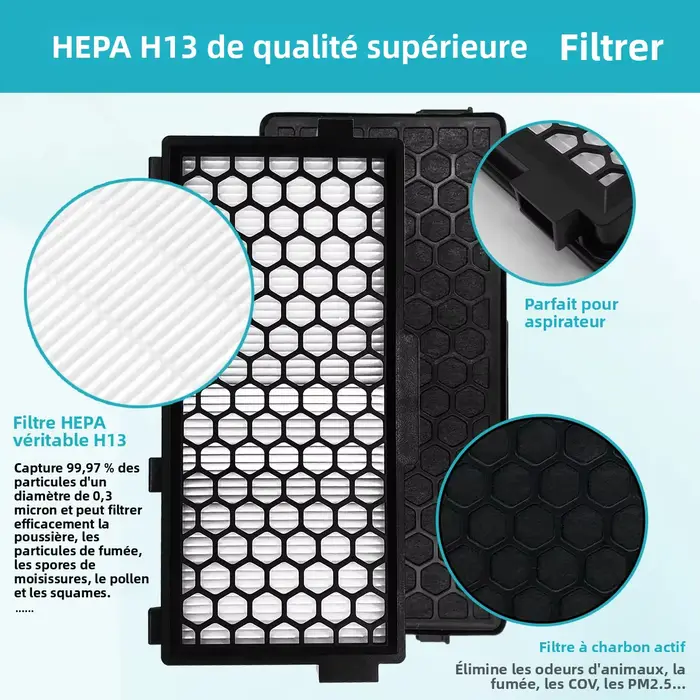 Filtre HEPA et sacs à poussière de remplacement compatibles avec les aspirateurs Miele Guard séries M1