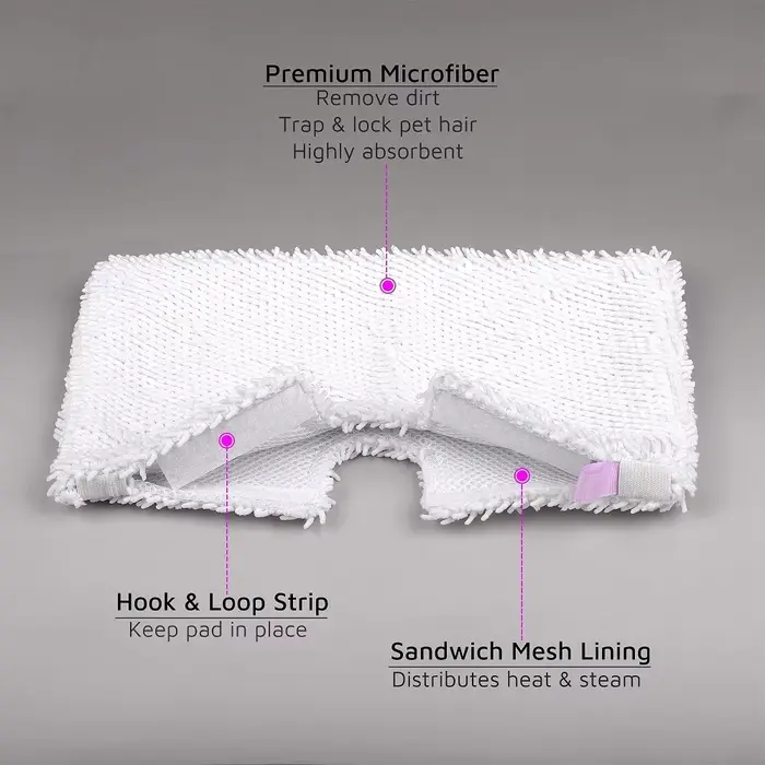 Tampons de rechange en microcarence pour vadrouille à vapeur Shlavabo, 32x18cm